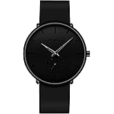 OXFANITE Men's Watch Ultra-Thin Minimalist Waterproof-Fashion Watch for Men or Women with Silicone Band Wrist Watches
