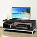 Yaheetech Black Wood TV Stand Console Table Home Entertainment Center Media Cabinets with Steel Leg for Flat Screens