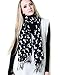 Anika Dali Bella Doxie Dachshund Dog Scarf, Animal Lover Shawl (Black Base, White Dog)