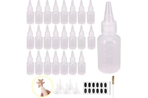 Belinlen 24 Pack 1-Ounce Plastic Squeeze Bottles with Measurement - Cookie Decorating Supplies, Cookie Writer Bottles Food Coloring and Royal Icing Supplies