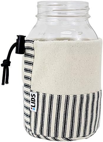 iLIDS Jar Sleeve for Quart/32 oz Mason Jars, Black