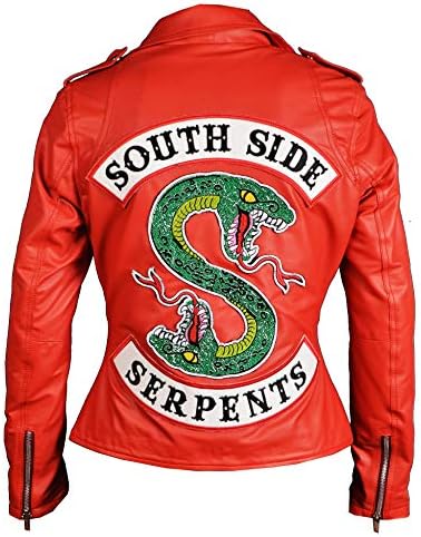 The Jacket Makers Girls Riverdale Southside Serpents Biker Gang Red Leather Jacket Womens