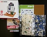 Star Wars R2D2 mini blocks character 3D puzzle brain teaser challenge (assembly required): tiny, cute, plastic building blocks for display, DIY (Do-It-Yourself) education and fun. BONUS, Glue included