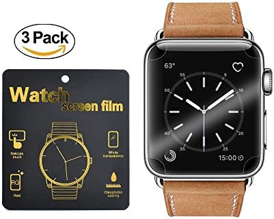Apple iwatch 42mm Smart Watch Screen Protector [3Pack] Onexix [Scratch Resistant][Anti-Bubble] Screen Protector for Apple Watch 42mm (Series 1/Series 2)