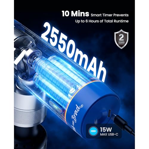 BOB AND BRAD A7 Pro Mini Massage Gun with Heat & Cold Therapy for Back Pain & Recovery - 11mm Deep Tissue, Portable Quiet Handheld Gun, FSA-HSA Eligible with Case, Fathers Day Dad Gifts