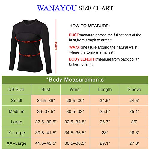 image for WANAYOU Women's Compression Tops Performance Athletic Long Sleeve Shir