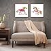 Gardenia Art - Colorful Running Horses Canvas Prints Modern Wall Art Abstract Paintings Stretched and Framed Artwork for Room Decoration,12x12 inch, Framed, 2 PCE/Set