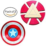 Fidget Spinner Captain America & Iron Man, Smooth Custom Round Shaped Hand Spinners with Ceramic Bearing, Metal and Durable. Stress Reducer Toy & Perfect for ADHD, ADD, Anxiety (2 pack)