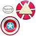 Fidget Spinner Captain America & Iron Man, Smooth Custom Round Shaped Hand Spinners with Ceramic Bearing, Metal and Durable. Stress Reducer Toy & Perfect for ADHD, ADD, Anxiety (2 pack)