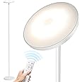 SUNMORY Floor Lamps for Living Room, 32W/3000LM Super Bright LED Floor Lamp with Remote Control, 69" Tall Standing Lamp with Stepless Dimmable, Modern Torchiere Corner Lamp for Bedroom, Office White