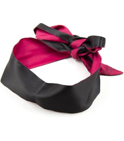 Travel Sleep Accessory Red Satin Sleep Eye Mask - 59 Inch Blindfold For Complete Light Blocking Complete Darkness Sleeping