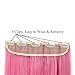 Stepupgirl Hair Extension 23 Inch Straight Synthetic Full Head Clip in Hairpiece Wig (Pink)