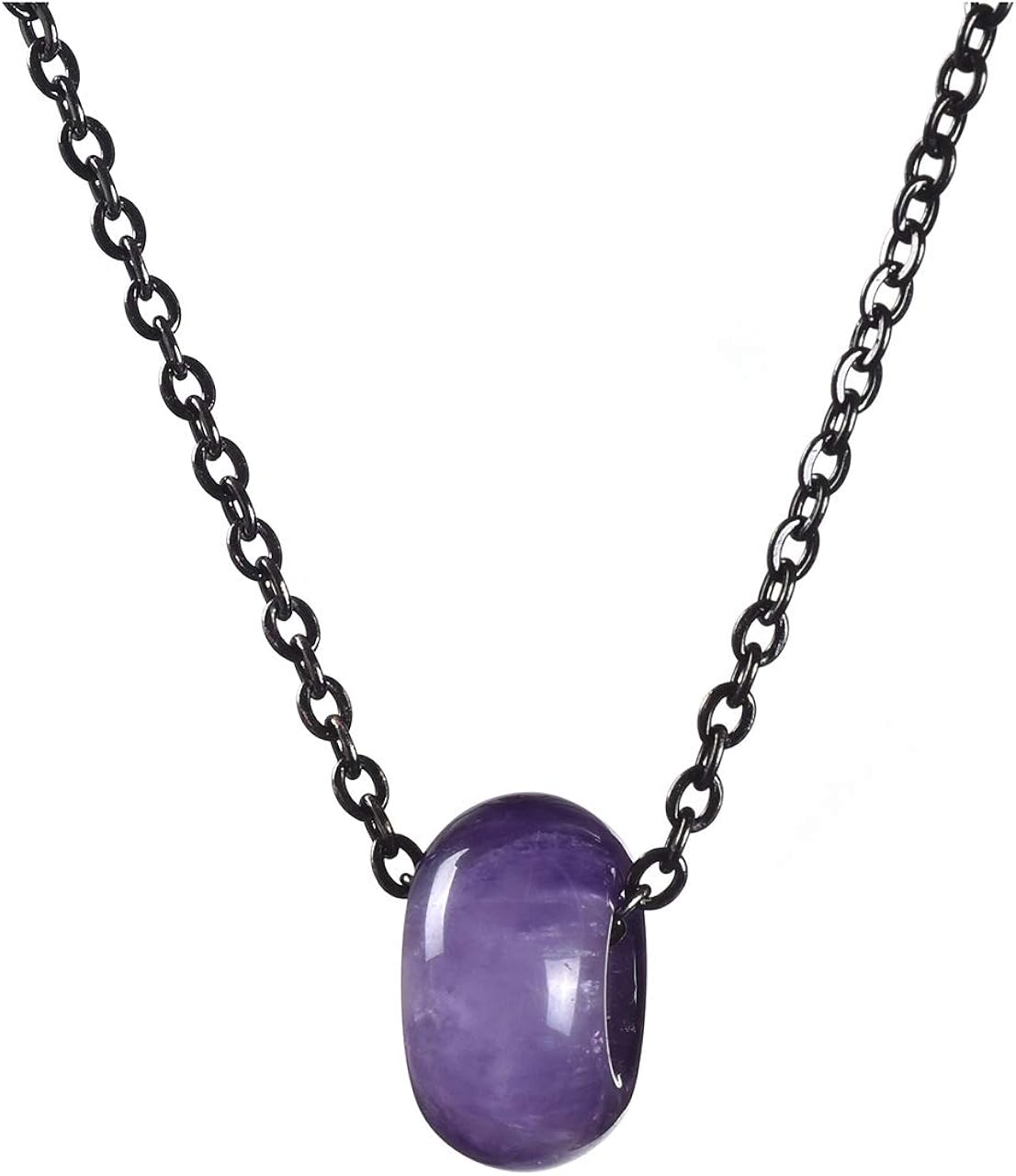 CrystalTears Semi Precious Gemstone Bead Pendant Necklace Natural Healing Crystal Round Stone