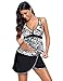 ACKKIA Women's Printed Two Pieces Tankini Wrap Skirt Skirtini Swimming Swimsuit