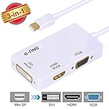 Mini DisplayPort(Thunderbolt) to HDMI VGA DVI Adapter, G-TING Mini DP Display Port Hub Converter Splitter Kit Support 4K HDMI for Apple MacBook Laptop TV PC Projector Google Chromebook Pixel