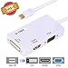 Mini DisplayPort(Thunderbolt) to HDMI VGA DVI Adapter, G-TING Mini DP Display Port Hub Converter Splitter Kit Support 4K HDMI for Apple MacBook Laptop TV PC Projector Google Chromebook Pixel