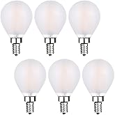 Sunaiony LED Globe Light Bulbs 60W Equivalent 6W Frosted Soft White 3000K E12 Candelabra Base Dimmable Frosted Glass Finish f