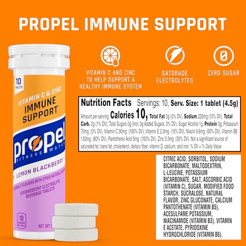 PROPEL IMMUNE SUPPORT TABLETS, LEMON BLACKBERRY, MAKES 16.9OZ FL OZ (PACK OF 80)