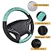 CAR PASS Lace and Spacer Mesh Steering Wheel Covers,14.5-15 Inch Car Steering Wheel Cover Fit for 95% Sedan,Vans,SUV,Coupe,Cars. Pretty Sequins Cute Women Girls(Mint Lace)