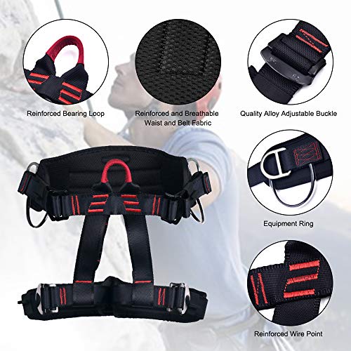 MelkTemn Climbing Harness, Rock Climbing Harness Protect Waist Safety Harness, Wider Half Body Harness for Mountaineering Fire Rescuing Rock Climbing Rappelling Tree Climbing