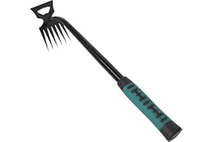 ULTAC Weed Puller Tool Weeding Tools Gardening Portable Sturdy Effective Hand Weeder Tool Made of High Strength Stainless Steel for Backyard Farming, Gardening (6 Teeth)