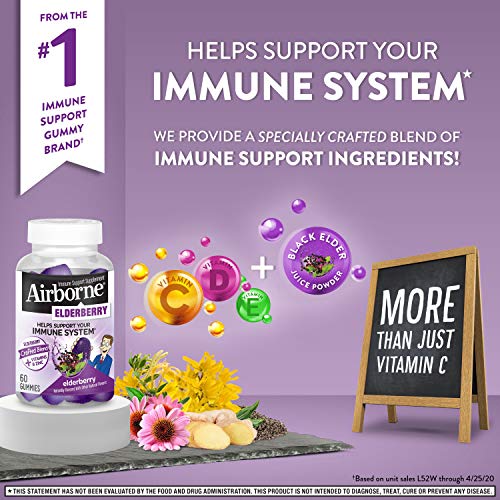 Airborne Elderberry + Zinc & Vitamin C Gummies For Adults, Immune Support Vitamin D & Zinc Gummies with Powerful… - Image 5