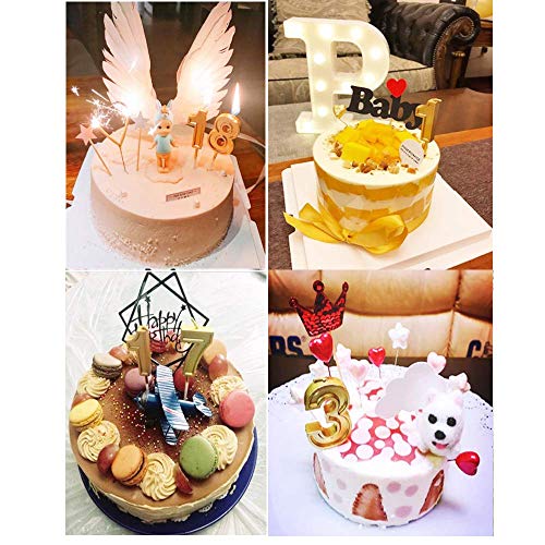 URAQT Birthday Candles Numbers, Gold Glitter Birthday Numeral Candles for Birthdays, Weddings, Reunions, Theme Party, Number 3