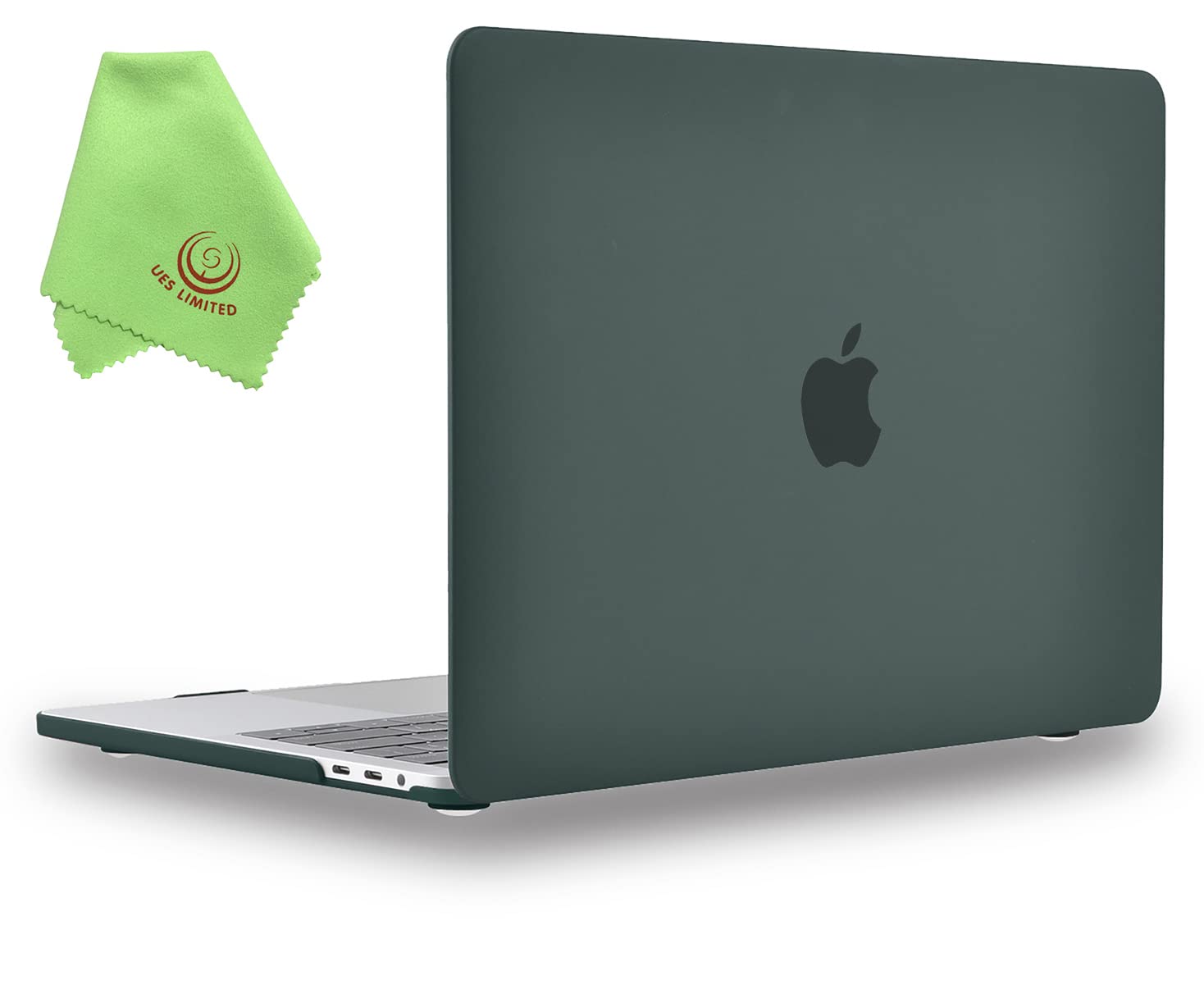 UESWILL MacBook Pro 13 inch M1 M2 Case 2024 2023 2022-2016 Release Model A2338 A2289 A2251 A2159 A1989 A1706 A1708, with USB-C Touch Bar, Matte Hard Shell Case Cover, Midnight Green