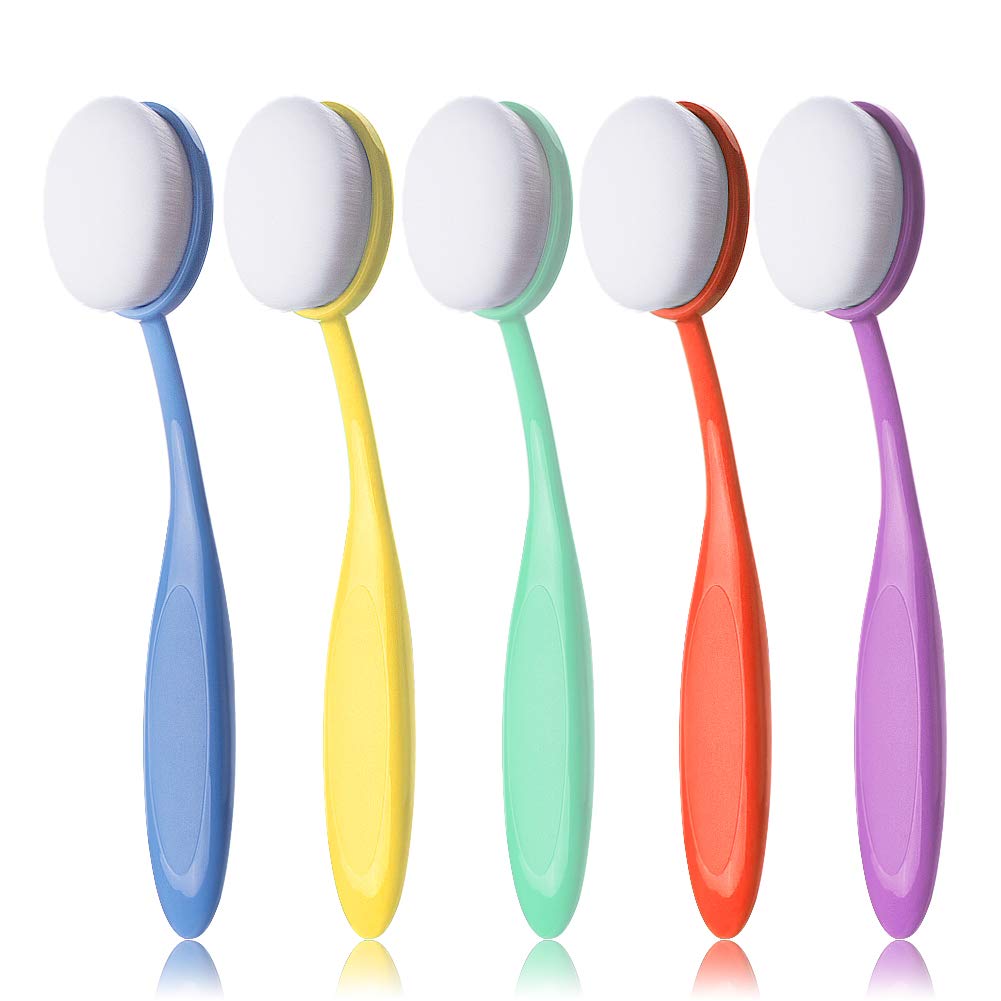 Craft Ink Blending Brushes Colorful Set Assortment Crafter Color Coded Handles Soft Bristle Artist Blender Brush Tool for Crafting 5 Pack