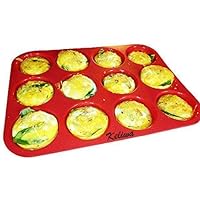 keliwa's 12 - Cup Silicone Muffin - Cupcake Baking Pan/Non - Stick Silicone Mold/Dishwasher - Microwave Safe
