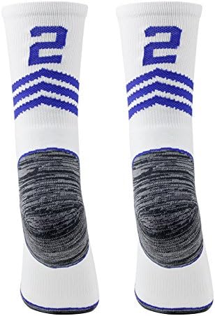 Funcat Cushioned ID Baseball Football Team Number Crew Socks 1 Pair
