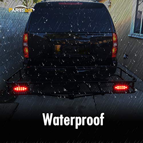 Partsam Red Cargo Carrier Hitch Rack Lights Kit, 2Pcs 6 Inch 10 LED Oval Waterproof Tail Lights