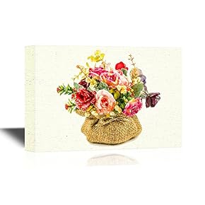 Colorful Artificial Flower Isolated on Light Yellow Background