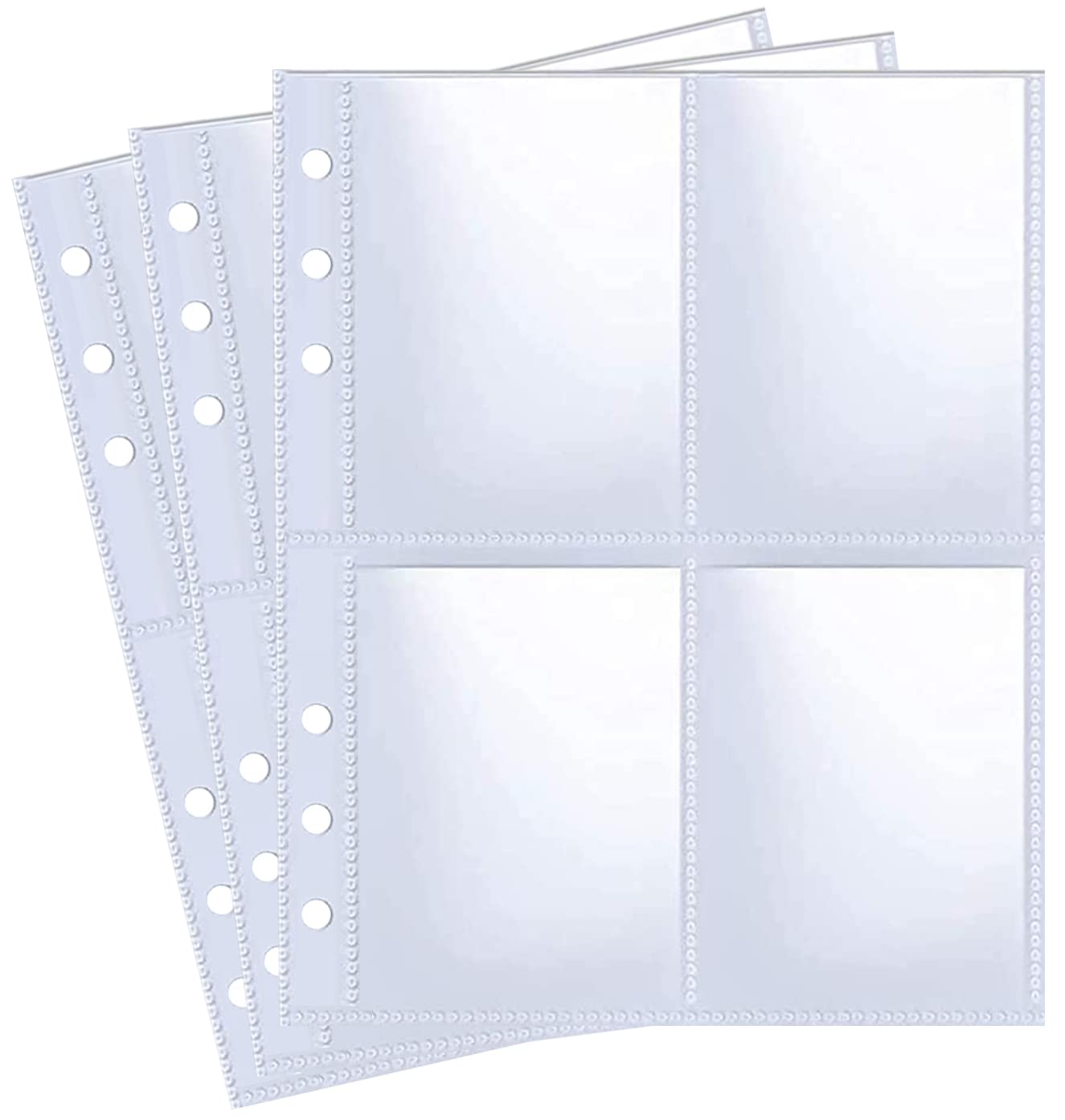 30 Pack 240 Pockets 2.5x3.5” Photocard Sleeves for 6 Ring A5 Binder, Ultra-Clear Kpop Photocard Sleeves, Double-Sided 4 Pocket Photo Pages, Top Loading Photo Sheet Protector for Photos, Trading Cards