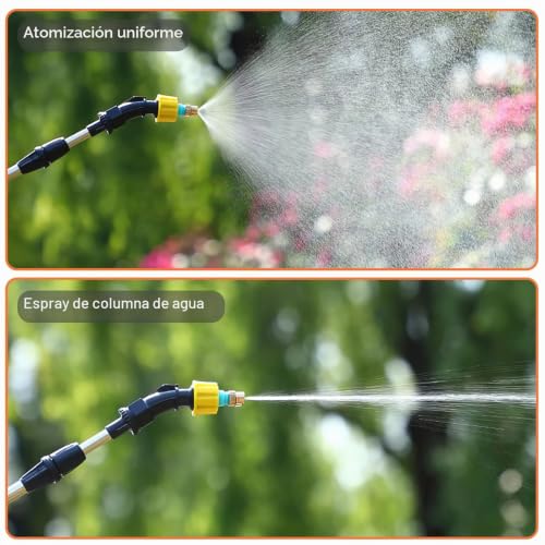 Viitech 8L Battery Pressure Sprayer, Powerful Electric Sprayer with 3 Mist Nozzles, Garden Sprayer with Rechargeable Handle and Adjustable Shoulder Strap (Orange)