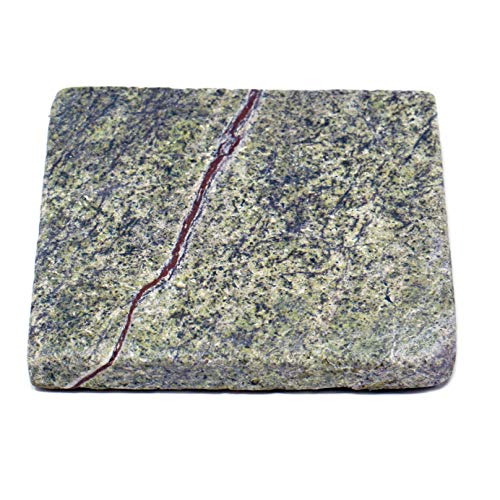 Stella Green Forest Limestone Drink Coasters - Set of 6 - Premium Absorbent Natural Stone