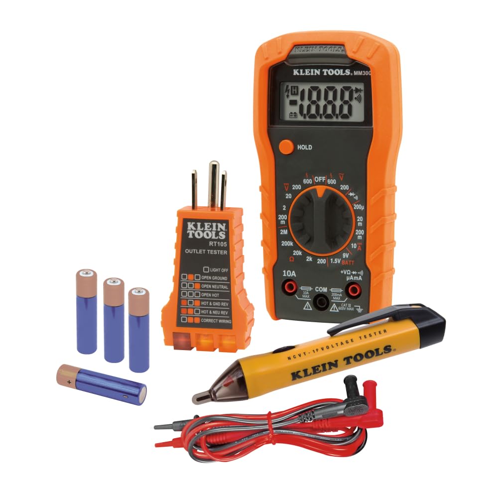 Photo 1 of Klein Tools 69149P Electrical Test Kit with Digital Multimeter, Non-Contact Voltage Tester and Electrical Outlet Tester, Leads and Batteries