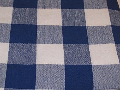 ForestLn House Tablecloth 100% Cotton rectangle . Checkers Blue and White color. 90 inch x 60 inch. Seats for 6 to 8 persons. for Kitchen, Home dining and Picnic. Fabric cover.