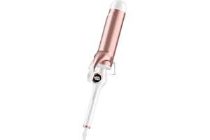 WEEYUM Large Curling Iron 2 Inch Barrel, Long Barrel Curling Wand for Hair, Ceramic Tourmaline Hair Styling Tool, Double Voltage, White