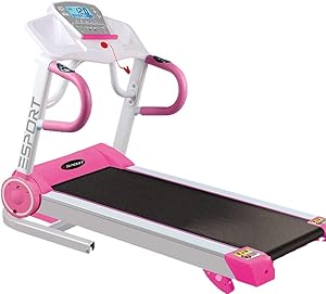 YADSHENG Treadmill Motorised Running Machine Home Fitness Gym Indoor Use Folding Treadmill Machine Electric Folding Treadmil (Color : Pink, Size : 157x65x133cm)