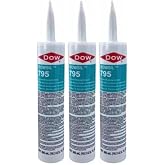 Dow Corning 995 Silicone Building Sealant - 10 oz Catridge - White - 3 Pack