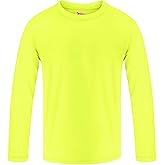Boys Rash Guard Swim Shirt Long Sleeve Shirts UPF 50+ Sun Shirt Quick Dry Fit Neon Tees Activewear for Kids Girls Youth 2-16Y