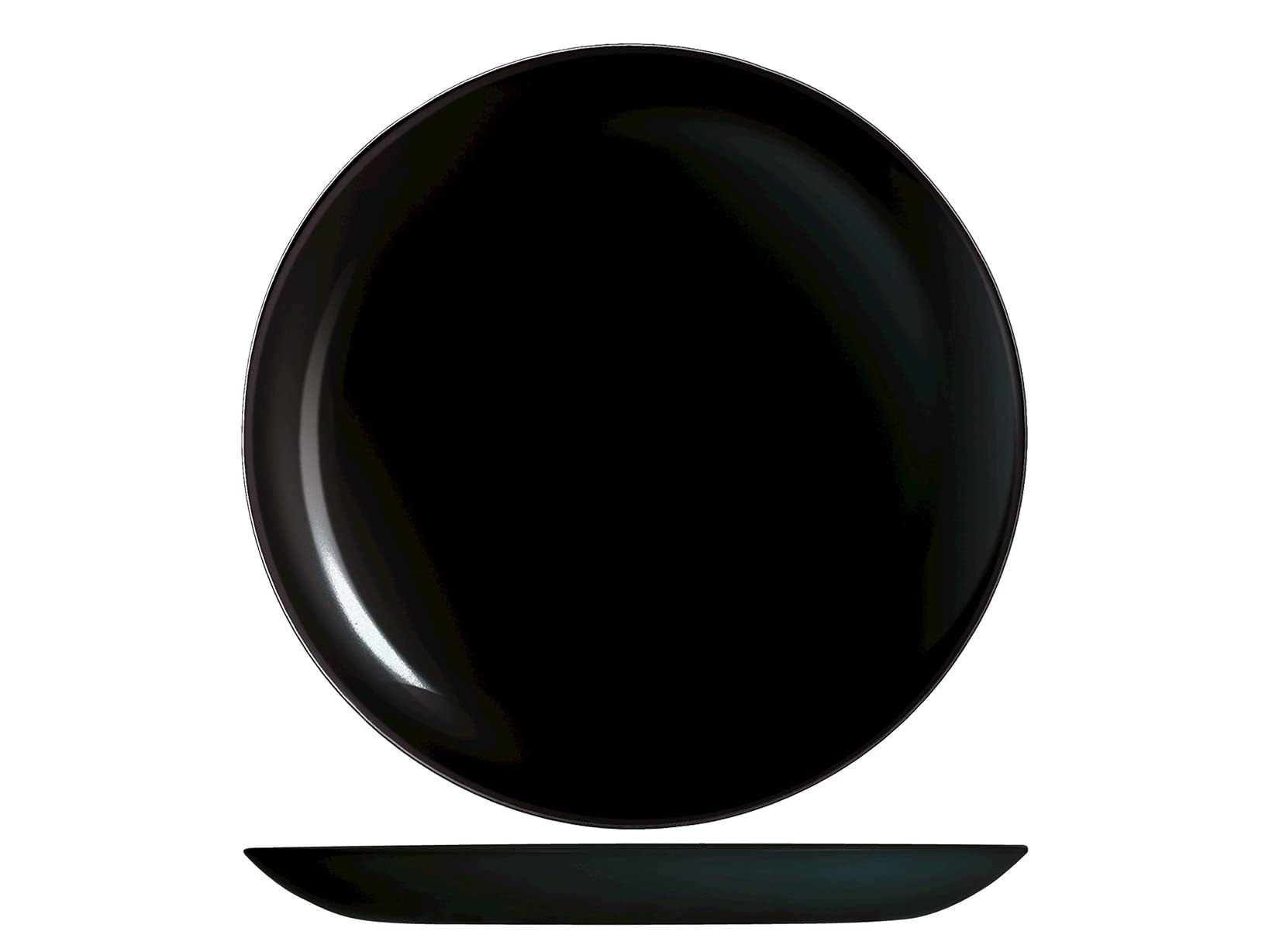 PENGO 6800627 Premiere Dinner Plate, Opal Glass, Black, 27 cm, Glass