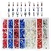 1000pcs Wire Terminals Crimp Connectors,  Mixed Insulated Electrical Spade Wire Connectors Crimp Terminal Fork Spade Ring Set