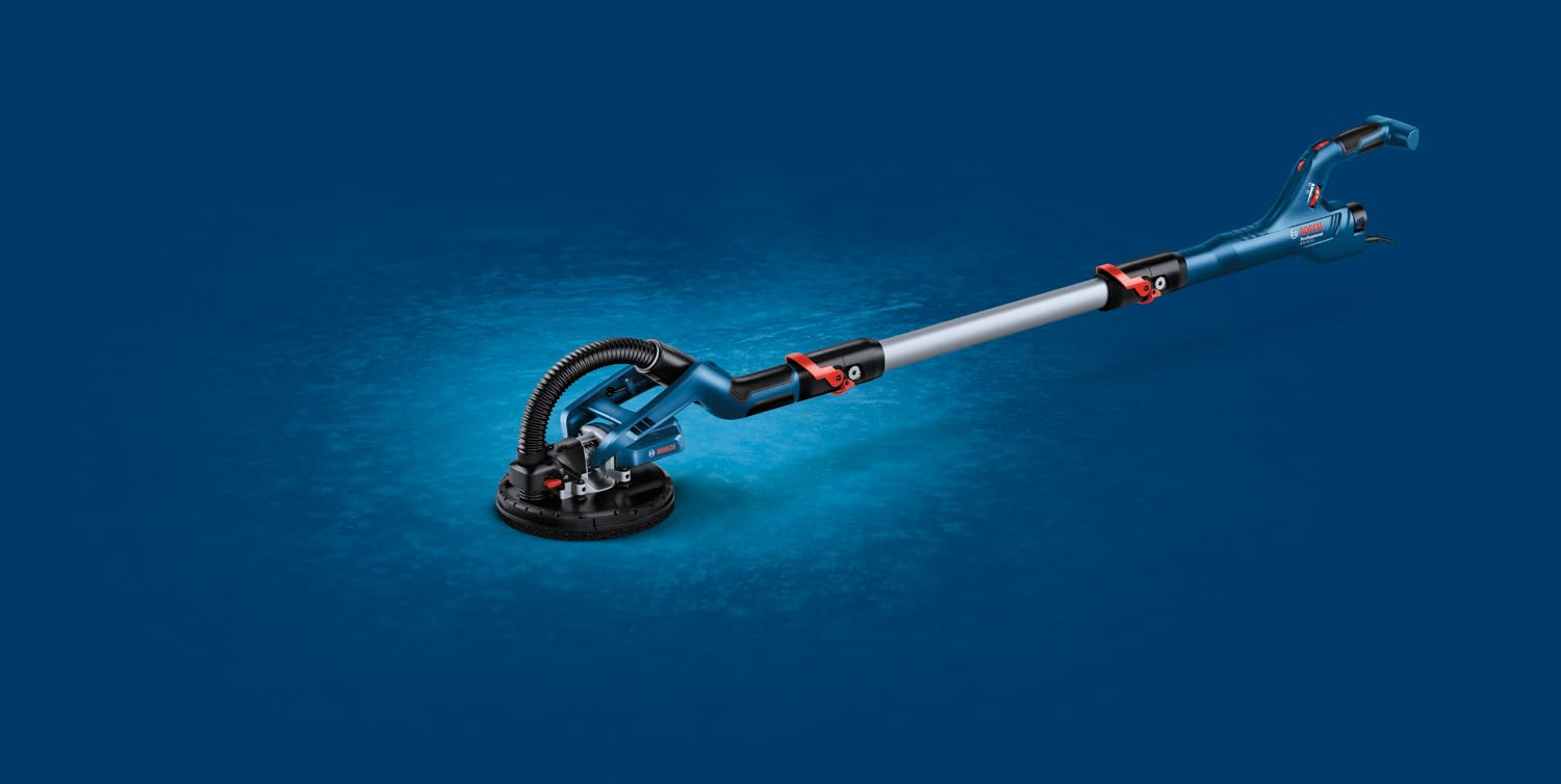 Bosch Professional Trockenbauschleifer GTR 55-225 (550 Watt, Schleifteller-Ø 215mm, inkl. 1x Schleifblatt M480, 1x Schleifteller-Set weich, 3x Kabelclip, Handwerkerkoffer) 7