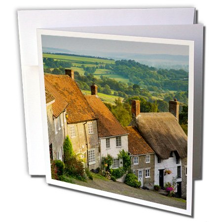 Danita Delimont - Houses - Evening at Gold Hill in Shaftesbury, Dorset, England - 12 Greeting Cards with envelopes (gc_228046_2)
