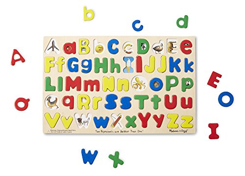 Melissa & Doug Upper & Lower Case Alphabet Letters Wooden Puzzle (52 pcs)
