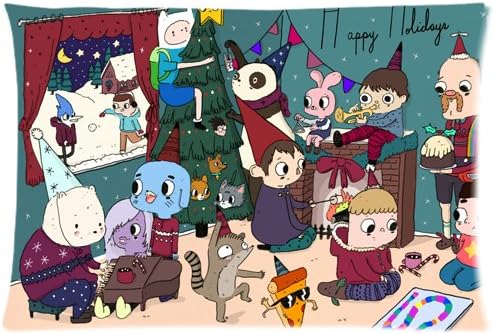 We Bare Bears Cartoon Network Happy Christmas Custom Zippered Pillow Cases 20x30 (Twin sides)