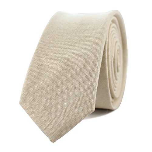MENDEPOT Silk Necktie With Box Beige Silk Necktie Cream Silk Necktie
