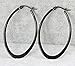 AMDXD Jewelry Titanium Stainless Steel Women's Fashion Hoop Earrings U Shape Plating Black Width 29.8MM